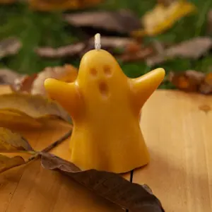 Handgefertigte Halloween-Geister „Buh!“ - 100% Bienenwachskerzen (verschiedene Ausführungen)
